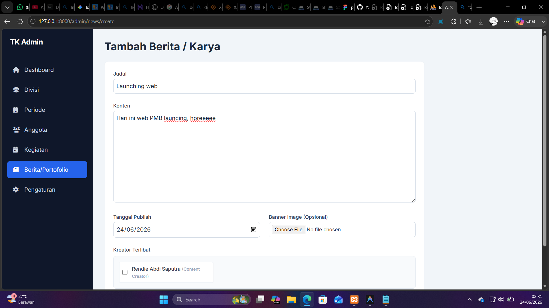 Launching web
